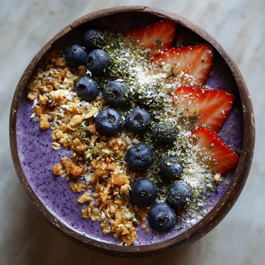 Blaubeer-Smoothie-Bowl mit Superfoods