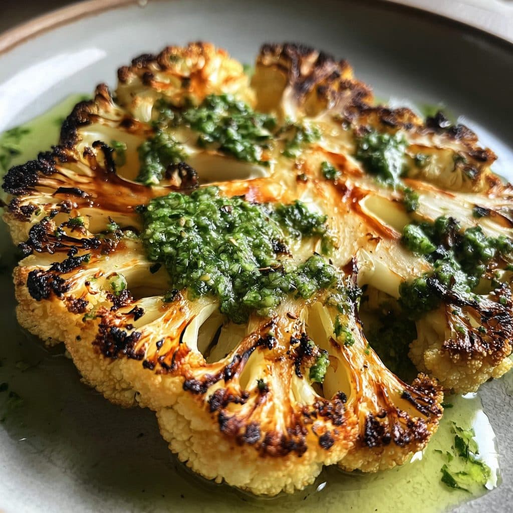 Geröstete Blumenkohl-Steaks mit Chimichurri