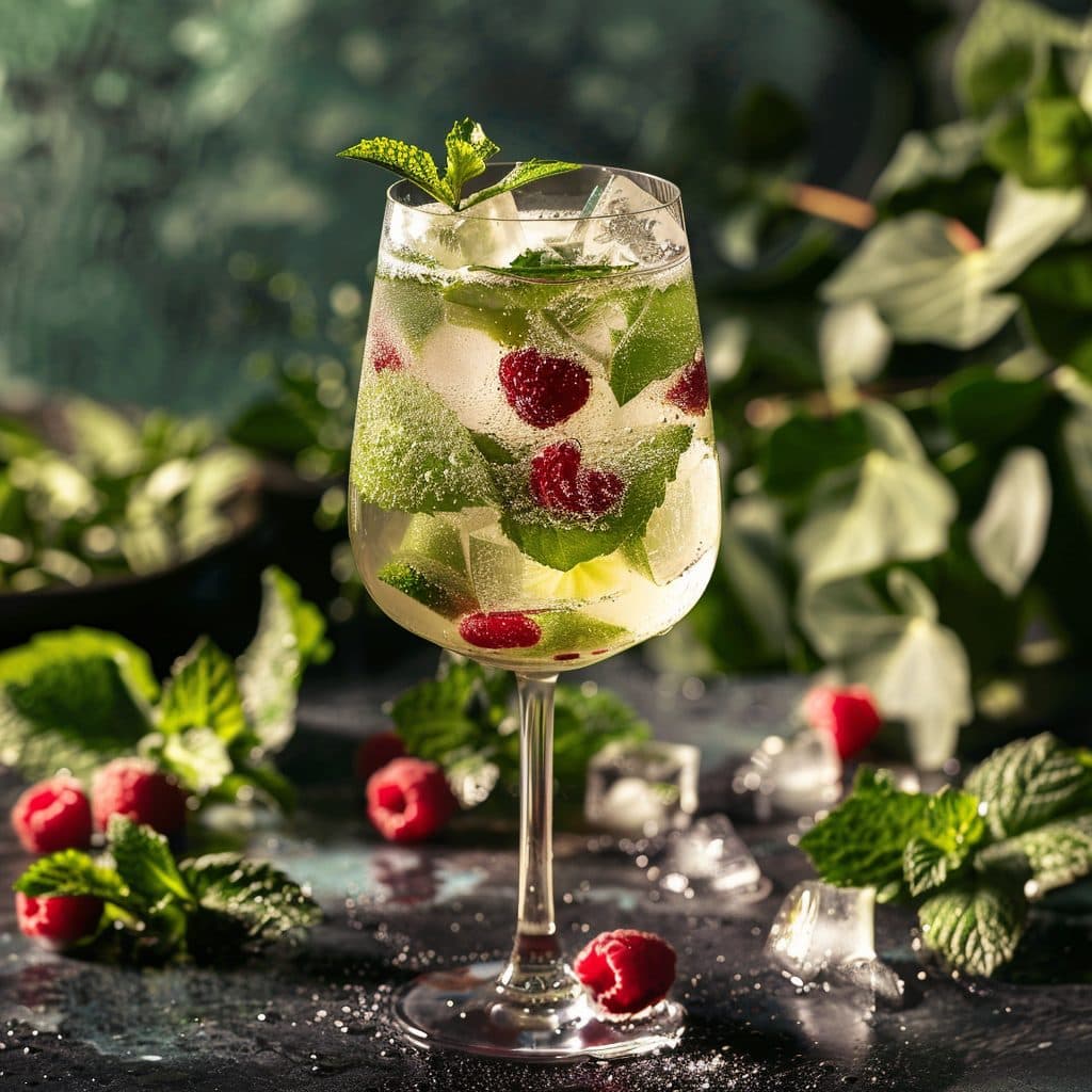 Botanischer Rhabarber-Minze Spritz (Alkoholfrei)