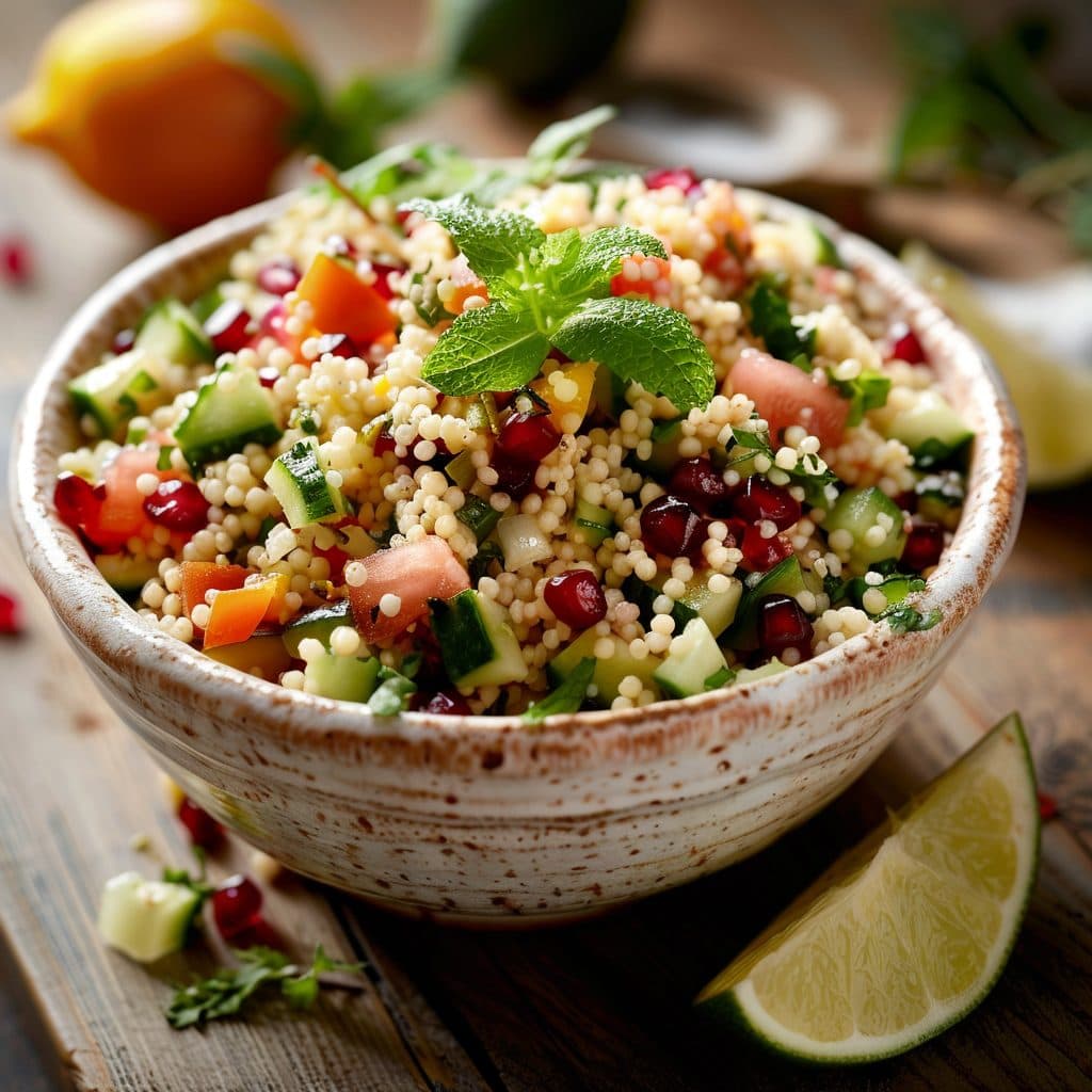 Couscous-Salat mit Minze und Granatapfel