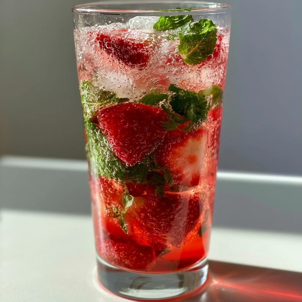 Erfrischender Erdbeer-Minz-Mocktail