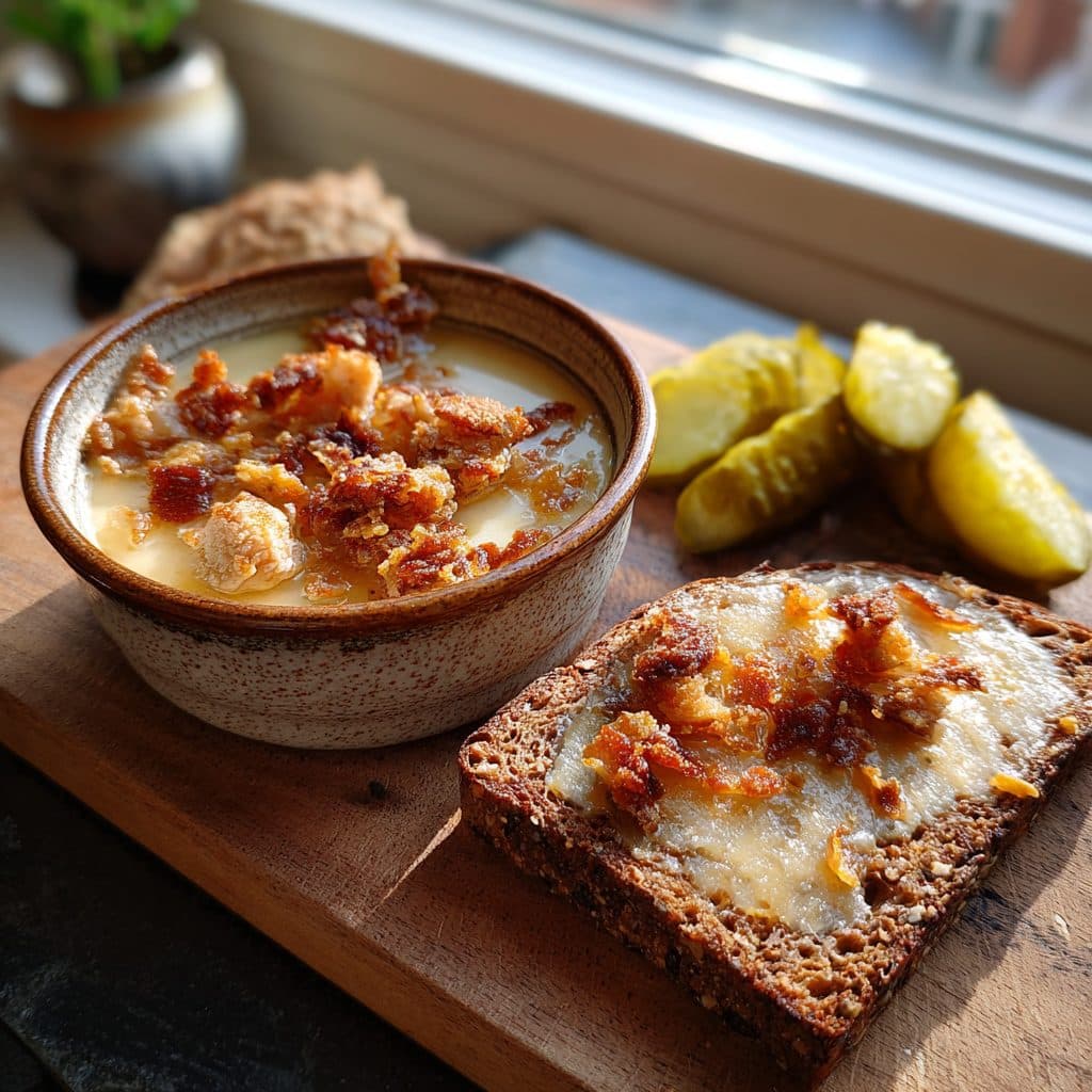Geflügelschmalz mit Grieben (Hähnchenschmalz-Aufstrich)