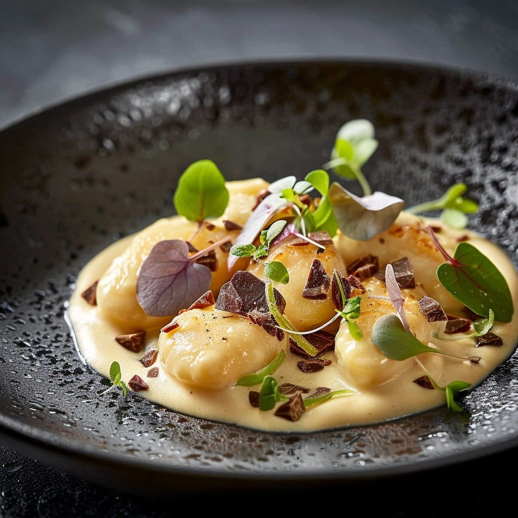 Gorgonzola-Schokoladen-Gnocchi mit Salbeibutter