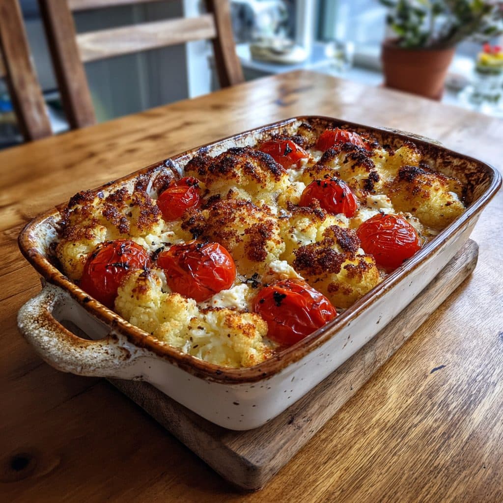 Griechischer Blumenkohl-Feta-Auflauf