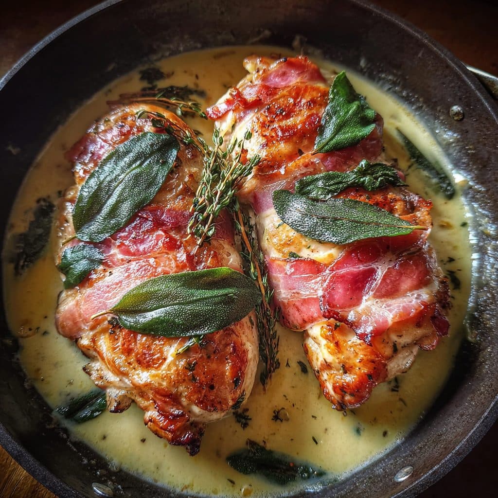 Hähnchen-Saltimbocca mit Putenschinken