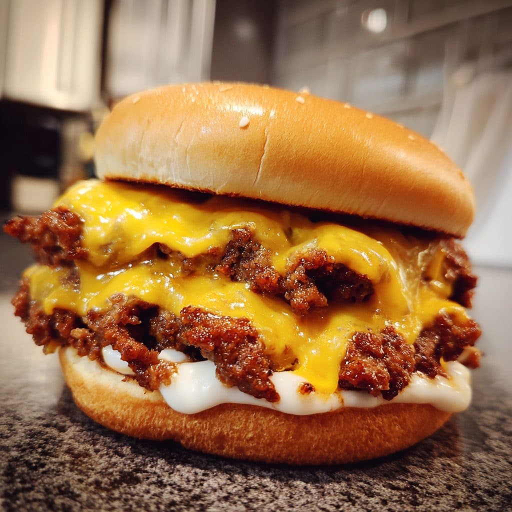 Ultimativer Halal Smash Burger mit Cheddar