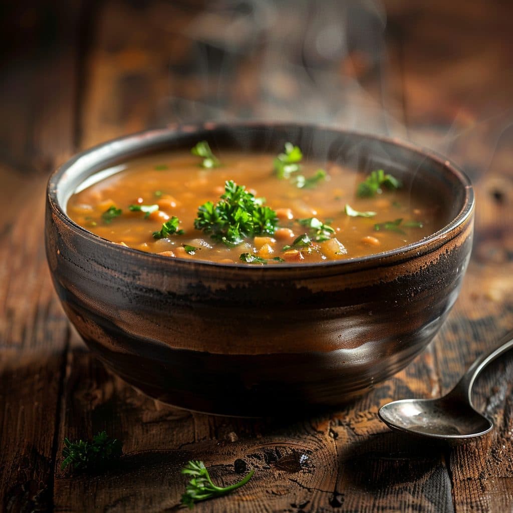 Herzhafte Linsensuppe mit Gemüse