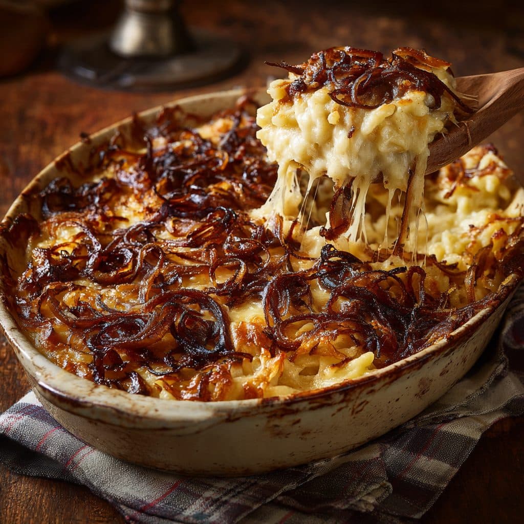 Käsespätzle mit karamellisierten Zwiebeln