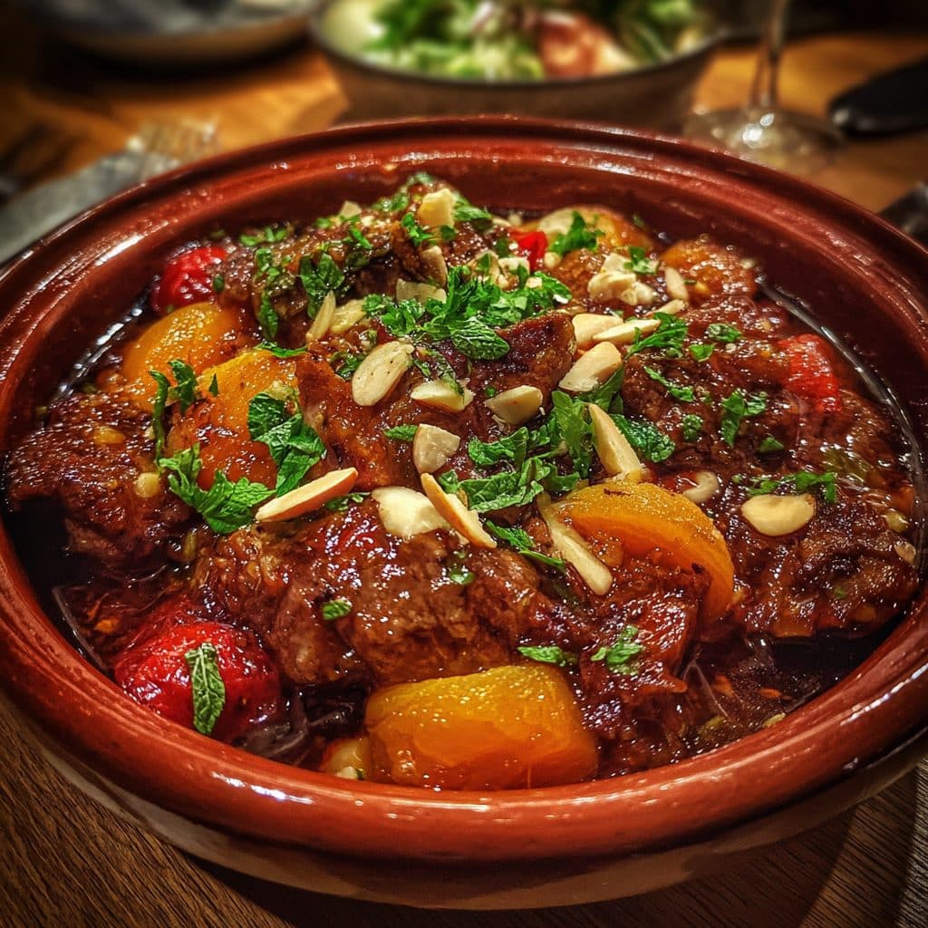 Lamm-Tagine mit Aprikosen und Mandeln