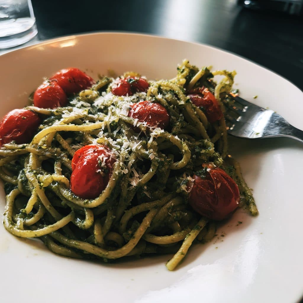 Pasta mit Pesto und Kirschtomaten