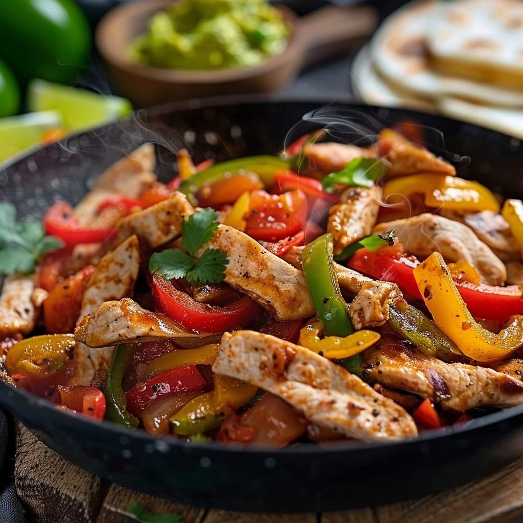 Pikante Hähnchen Fajitas