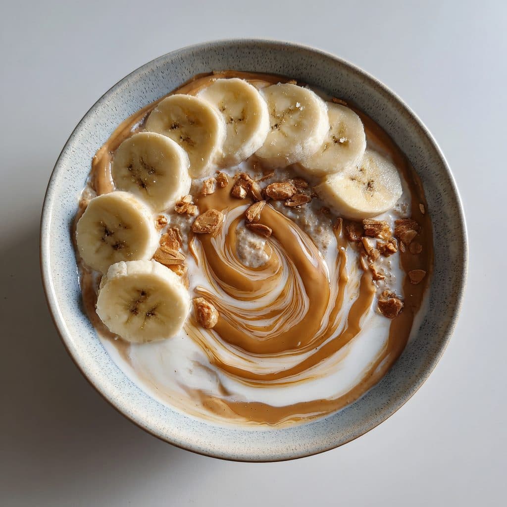 Protein-Oatmeal mit Erdnussbutter und Banane