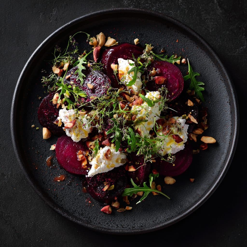 Rote Bete Salat mit karamellisiertem Ziegenkäse