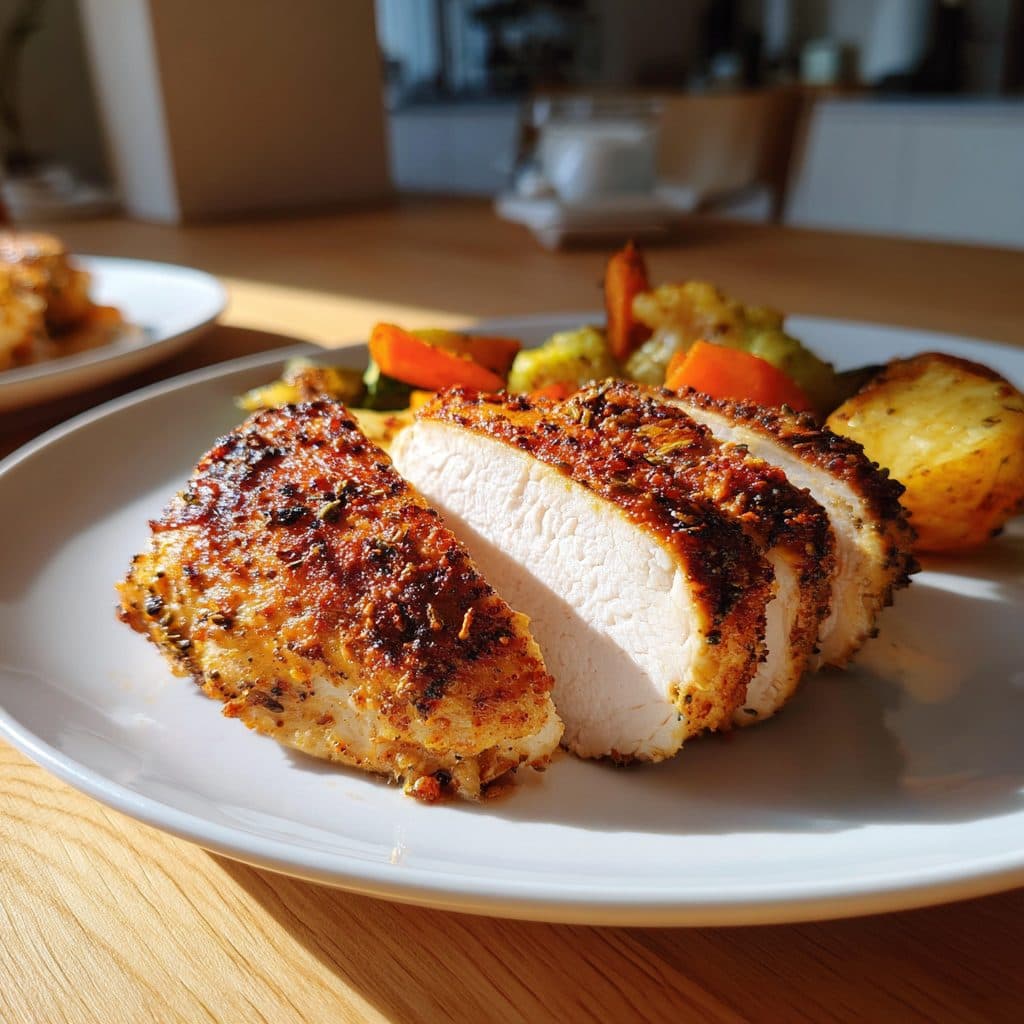 Saftige Hähnchenbrust aus dem Air Fryer mit Kräutern