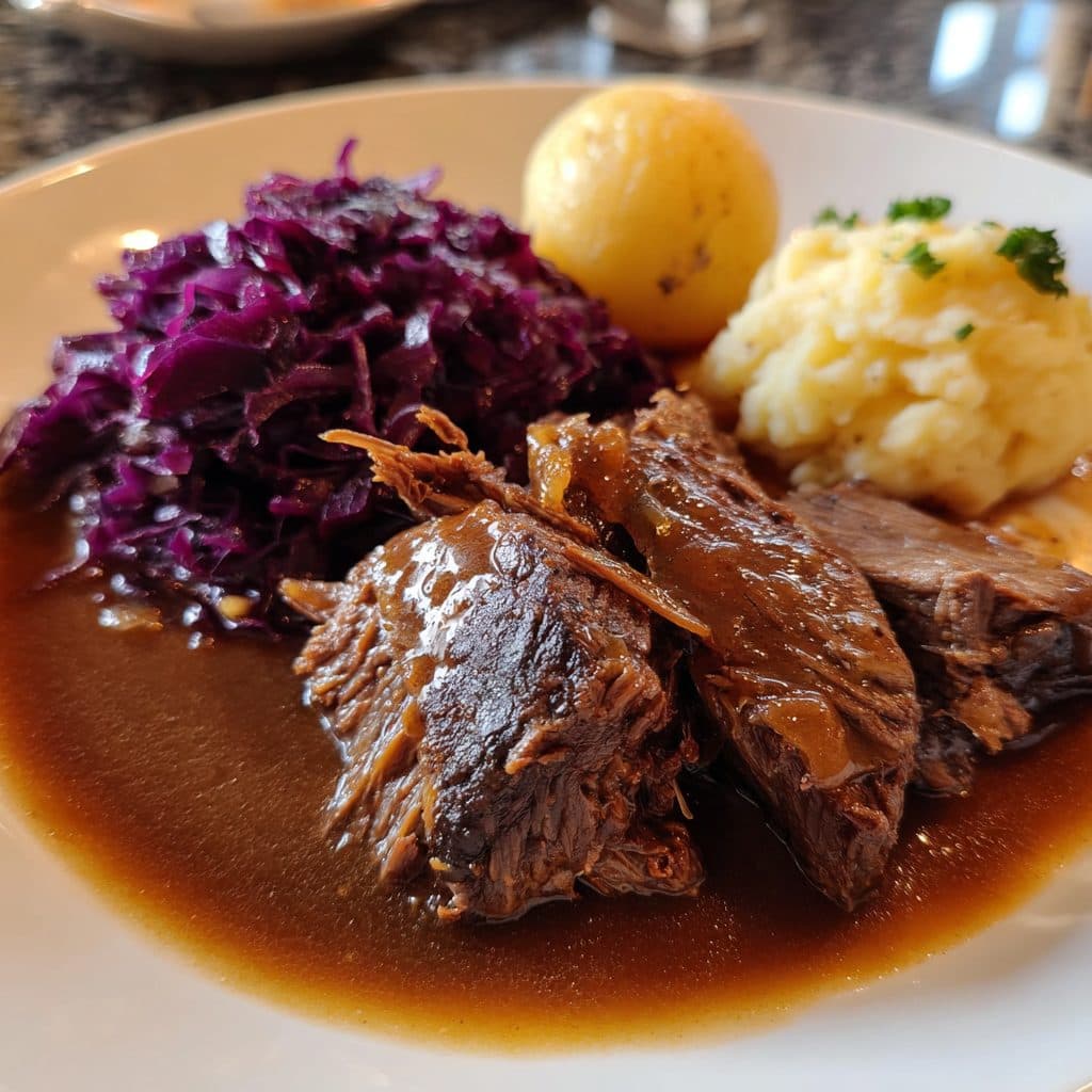 Sauerbraten mit Rotkohl