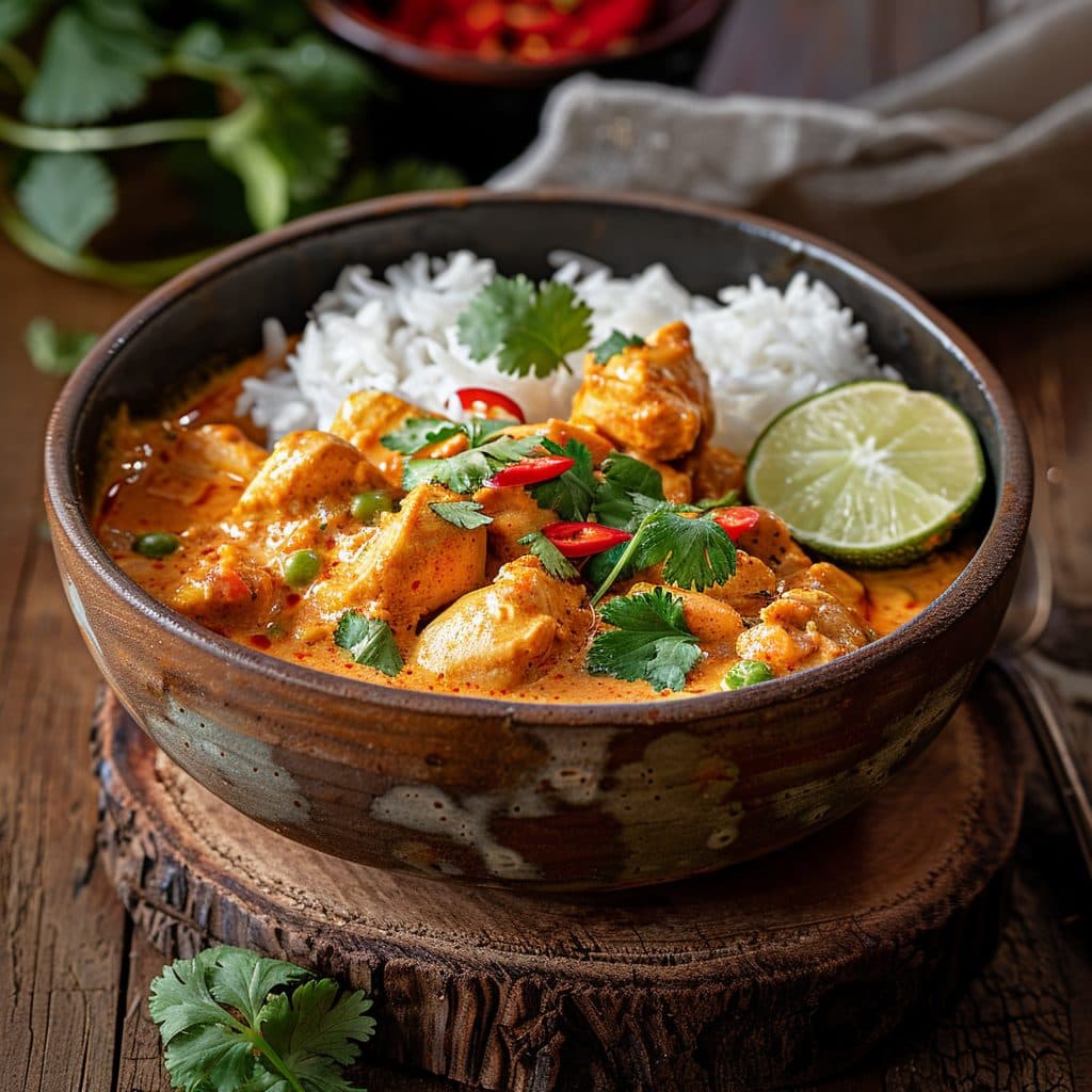 Scharfes Hähnchen-Curry mit Kokosmilch