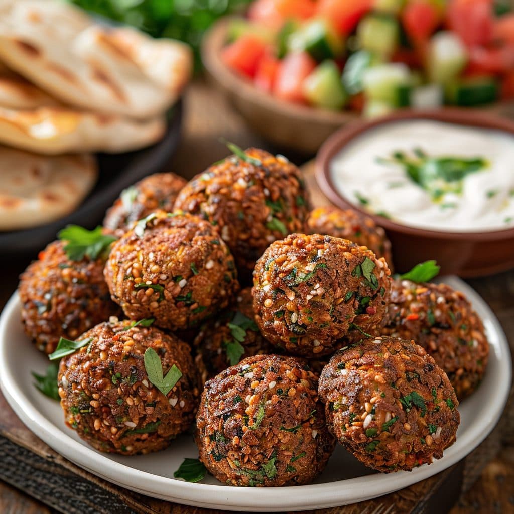 Selbstgemachte Falafel mit Tahini-Sauce