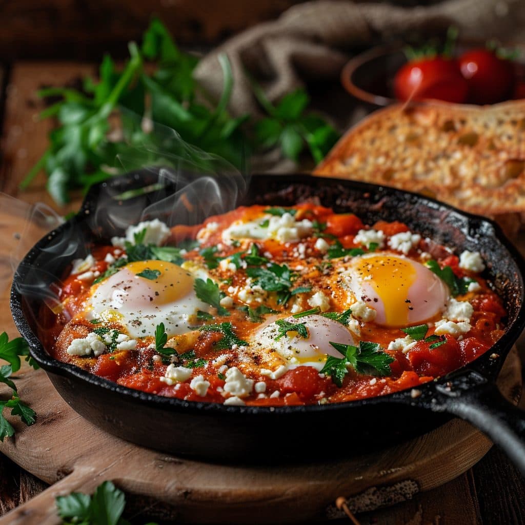 Shakshuka – Pochierte Eier in würziger Tomatensauce