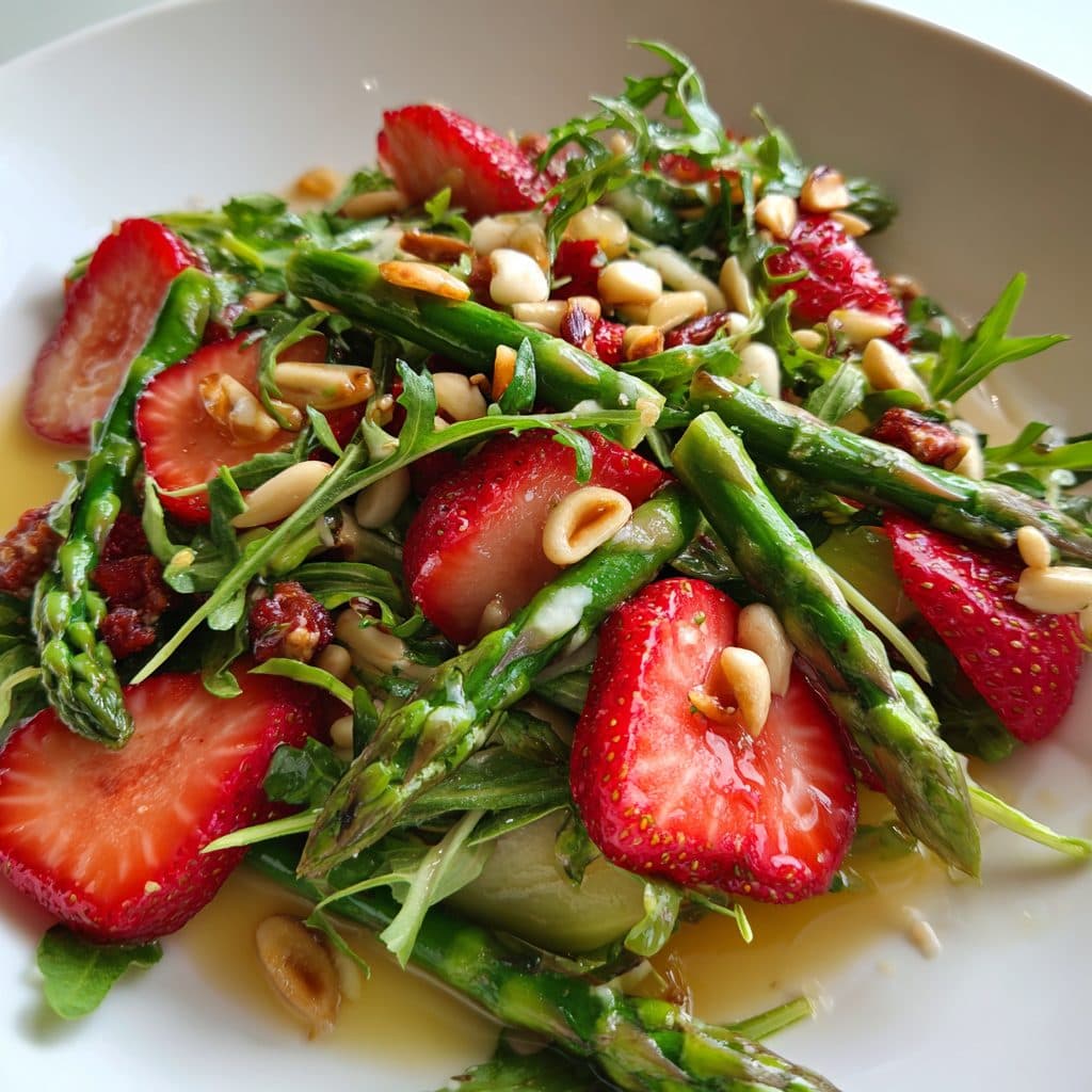 Spargelsalat mit Erdbeeren