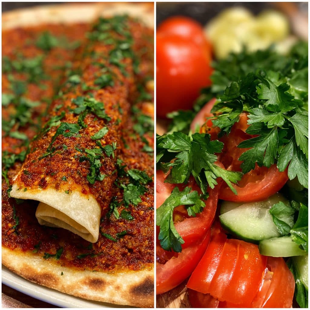 Hausgemachte Lahmacun mit würzigem Rinderhack