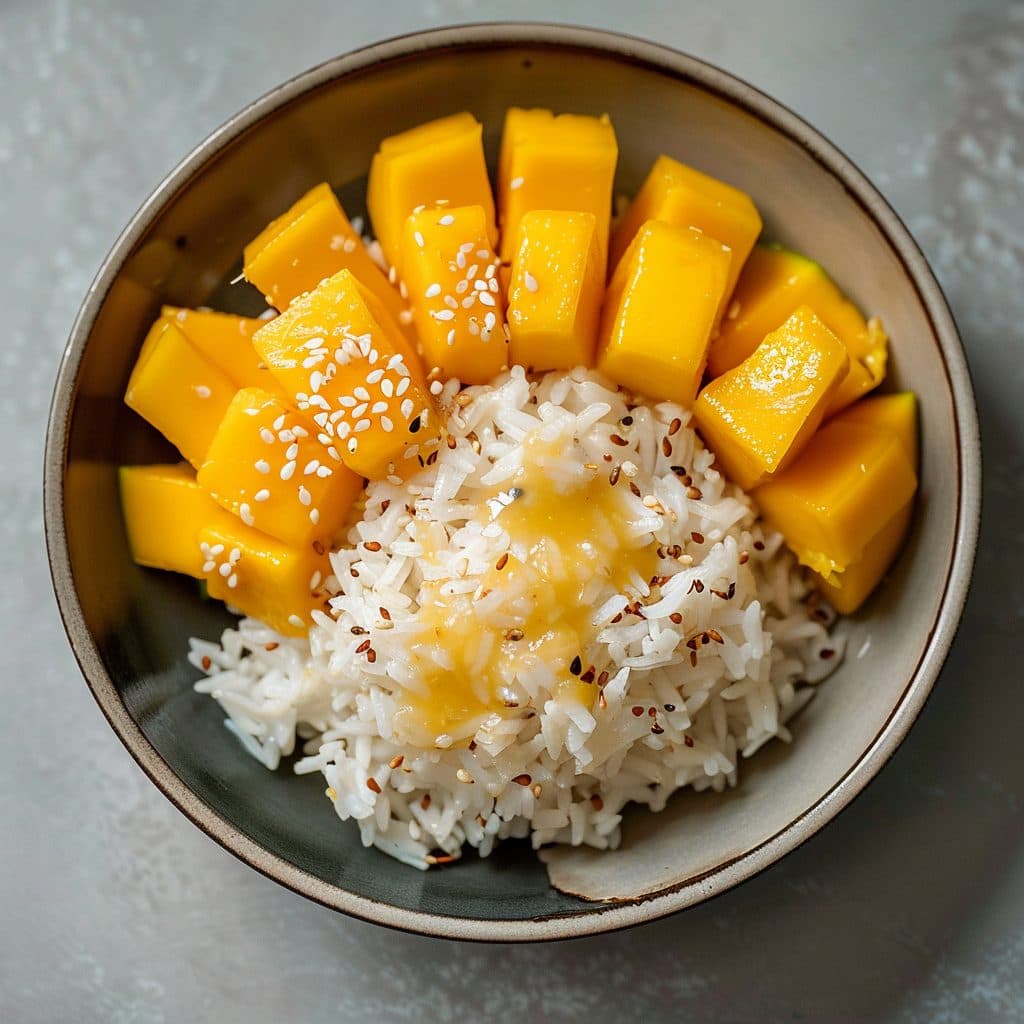 Veganes Kokos-Mango-Klebreis