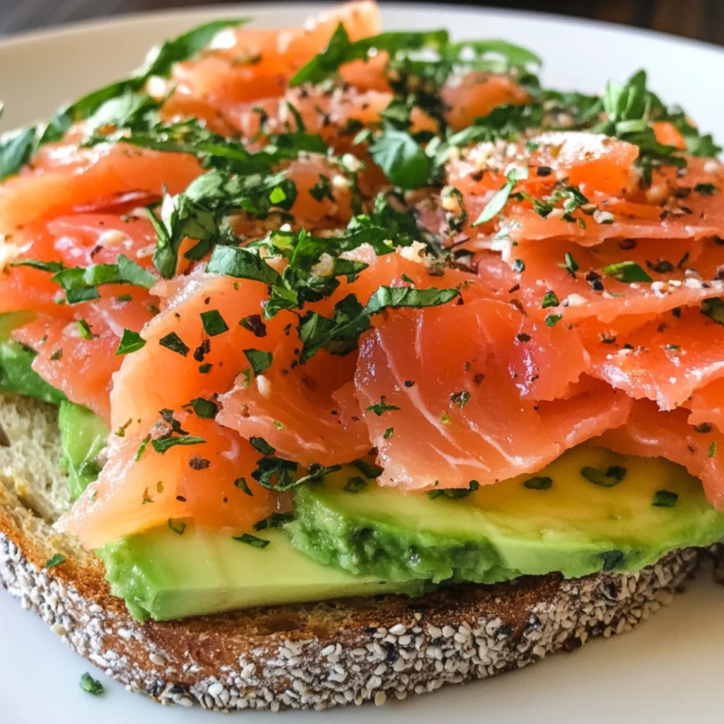 Avocado-Toast Räucherlachs frischem