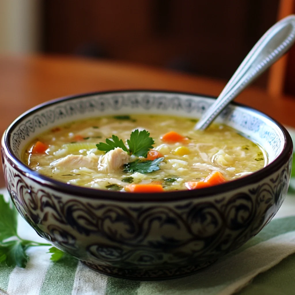 Hähnchen-Reis-Suppe